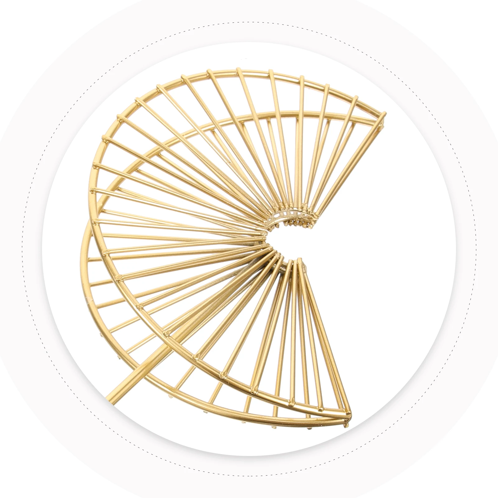

1pc Fan Shape Ornament Golden Creative Decoration Desktop Adornment Home Office Party Fan-Shape Decoration Diy Accessory