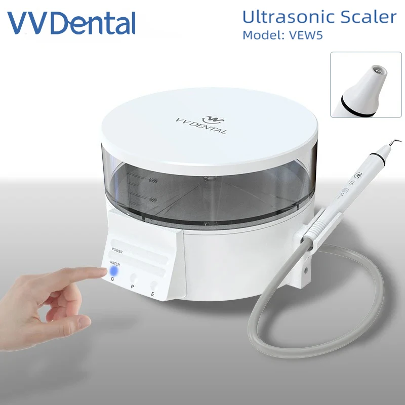 VVDental Dental Ultrasonic Scaler Dental Portable Ultrasound with Large Capacity Water Supply Bottle Multi-function Cleaning Tee