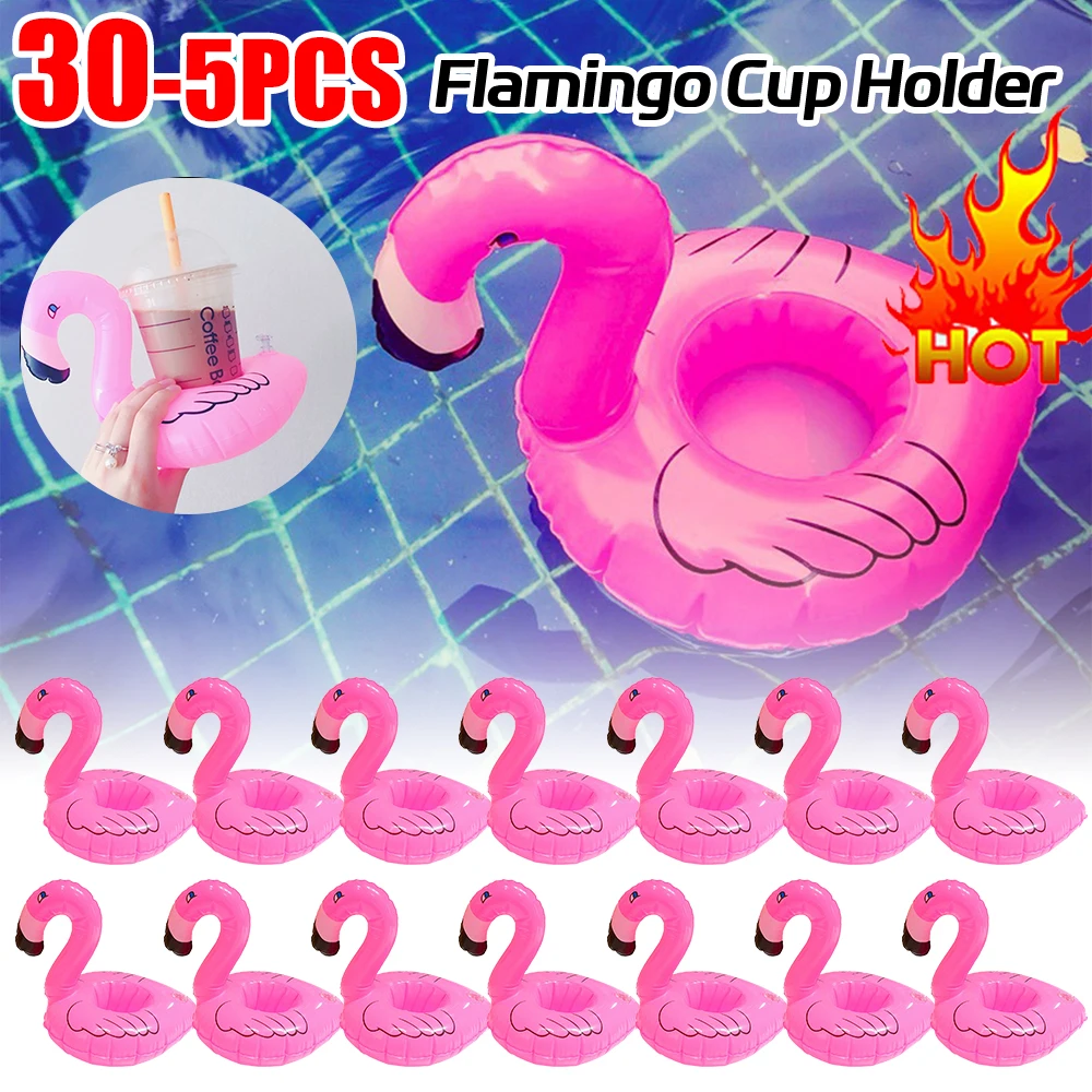 Float Inflatable Drink Cup Holder Pvc Floating Water Coaster Swimming Pool Drink Float Toy Flamingo Drinkware Tray Party Decor