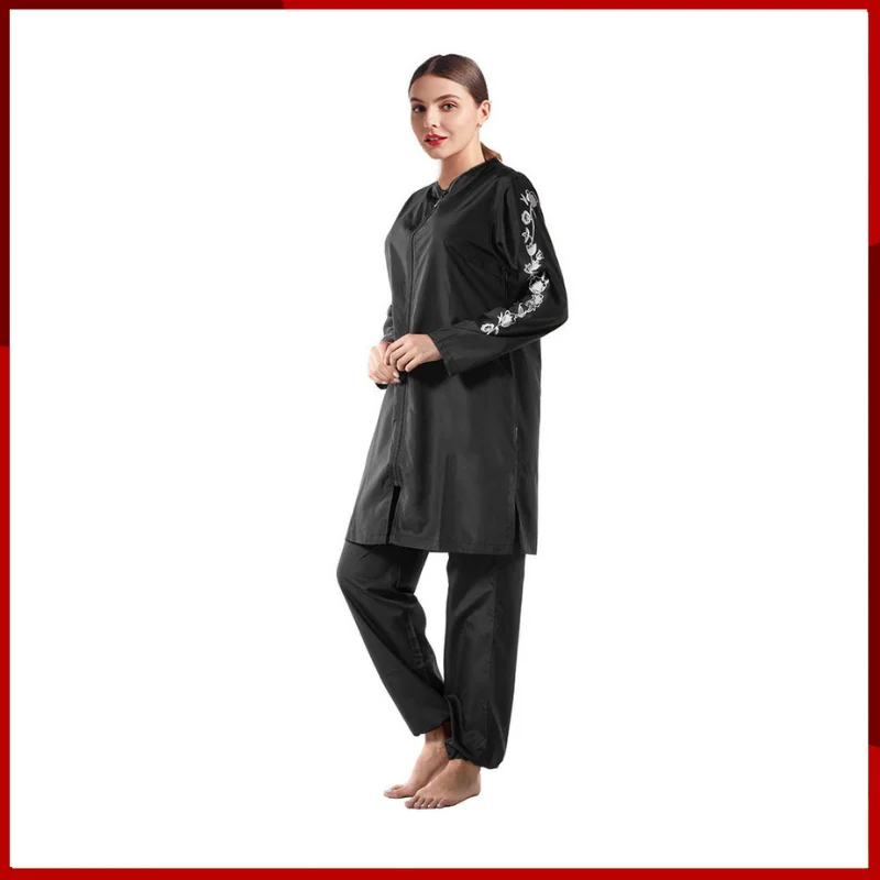 Loose Fit Solid Color Quick Dried Muslim Swimsuit Middle Eastern Arab Conservative Swimsuit Large Cap