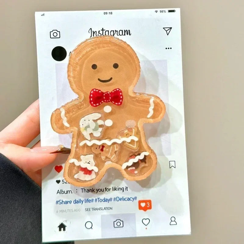 

Korean Cartoon Gingerbread Man Grip Tok Griptok Phone Holder Stand Support for IPhone 17 Samsung Universal Accessoriess Bracket