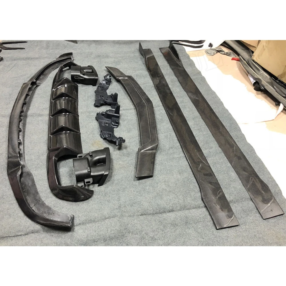 Carbon Fiber Front Bumper lip Rear Diffuser Spoiler Side Skirts for Benz E Class W212 E260 E300 E400 E63 For AMG 2014-2016 view 2