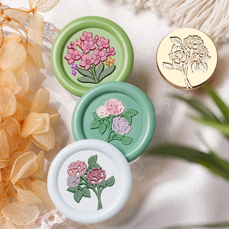 Blumenzweig Tulpe Wachssiegel Stempel DIY Bastelbedarf Scrapbooking Weihnachten Hochzeitseinladung für Dekoration Weinbeutel Geschenke