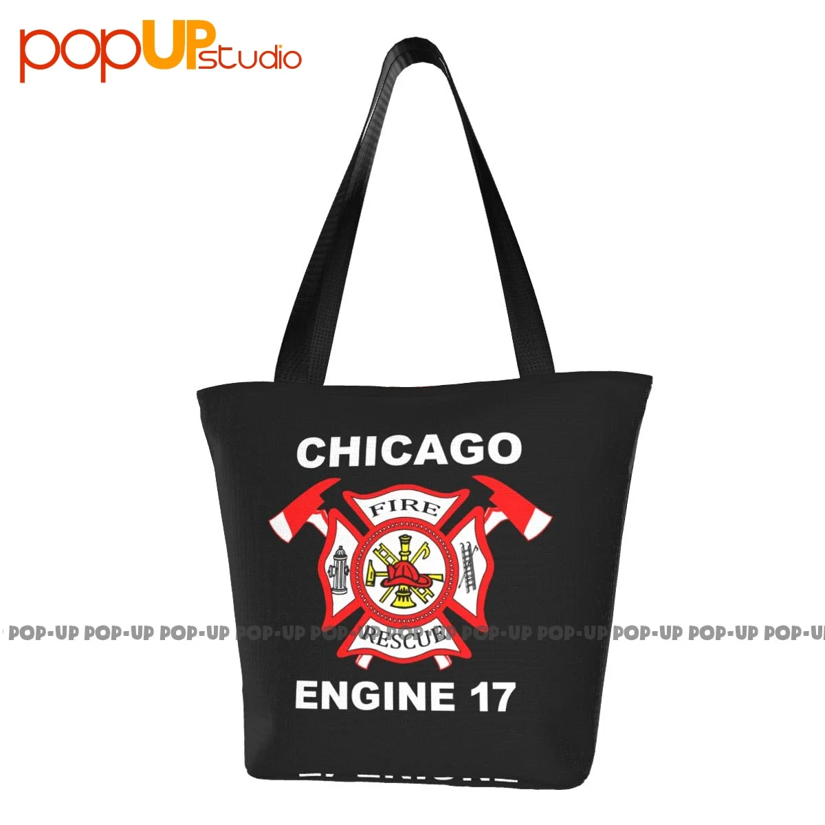 Chicago Firefighter Fire Department P-335 Funny Handbags Portable Shopping Bag Shopper Purses