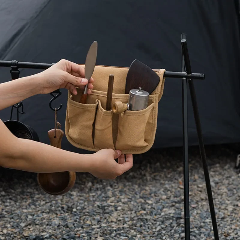 

Outdoor Camping Kermit Chair Side Bag ShineTrip Multifunctional Armrest Storage Encrypted Canvas Portable Placement Storage Bag