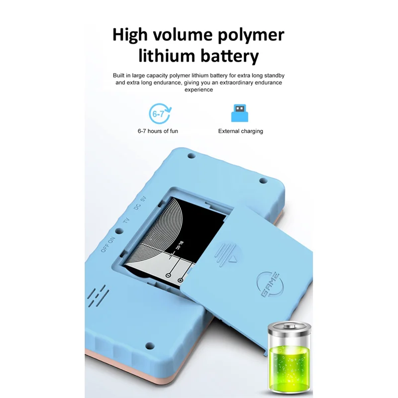 520 Games Video Game Console Retro Game Controller 2.4-Inch Screen Handheld Game Player Two-Person Mode (C)