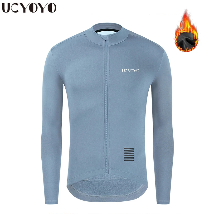 

UCYOYO Winter Men Cycling jackets Long Sleeves Fleece Keep Warm Road Bike Tops MTB Cycling Jersey Jackets