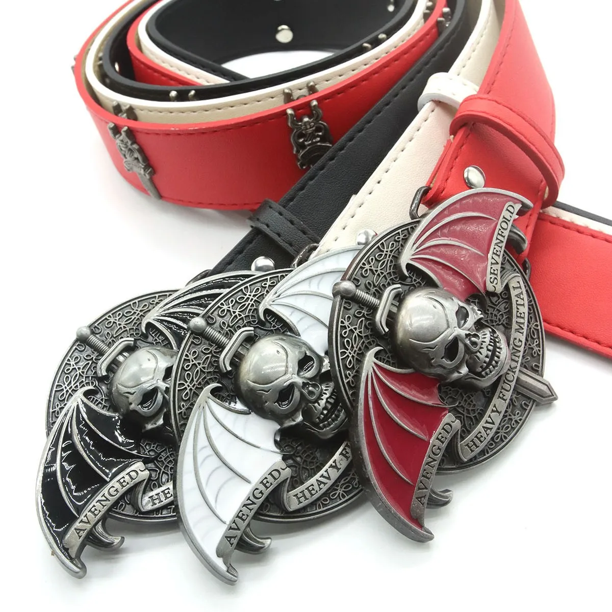 New Designer Skull Wing Belts for Man American Retro Jeans Skirt Accessories Saint Sword Punk Rivet Fashion Y2k Belt