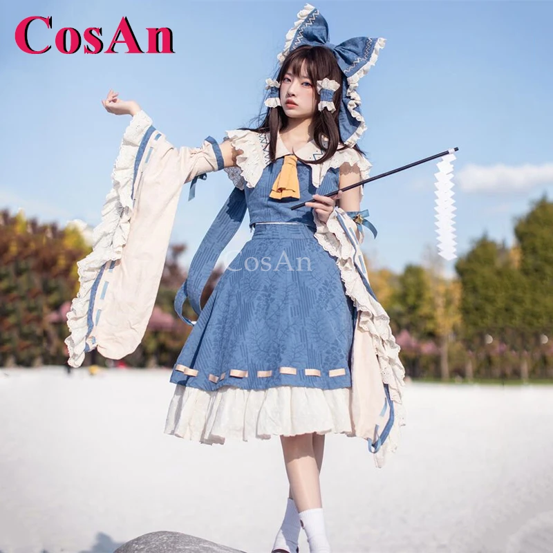 

CosAn Anime Game Touhou Project Hakurei Reimu Cosplay Costumes Sweet Elegant Gorgeous Dress Halloween Party Role Play Clothing