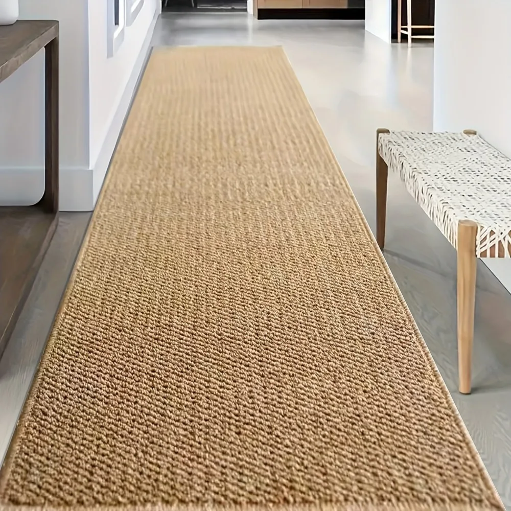 1pc Pineapple Ring Woven Rug Brown Long Rectangular Rug for RV Indoor Tent  Hallway Floor  Camping Camping Hiking Road Trips