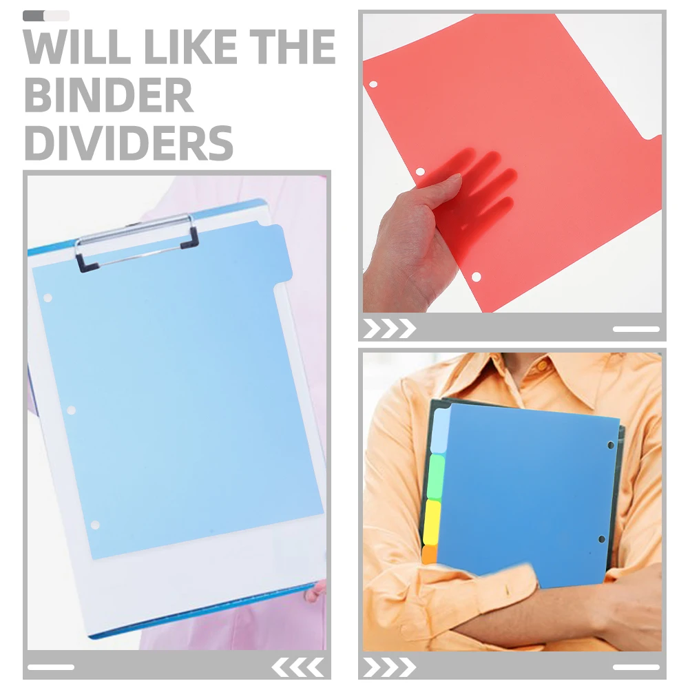 

10Pcs Colored Notebook Dividers PP Binder Tabs Writable Pages for Planner Notepad Index Dividers Binder Divider