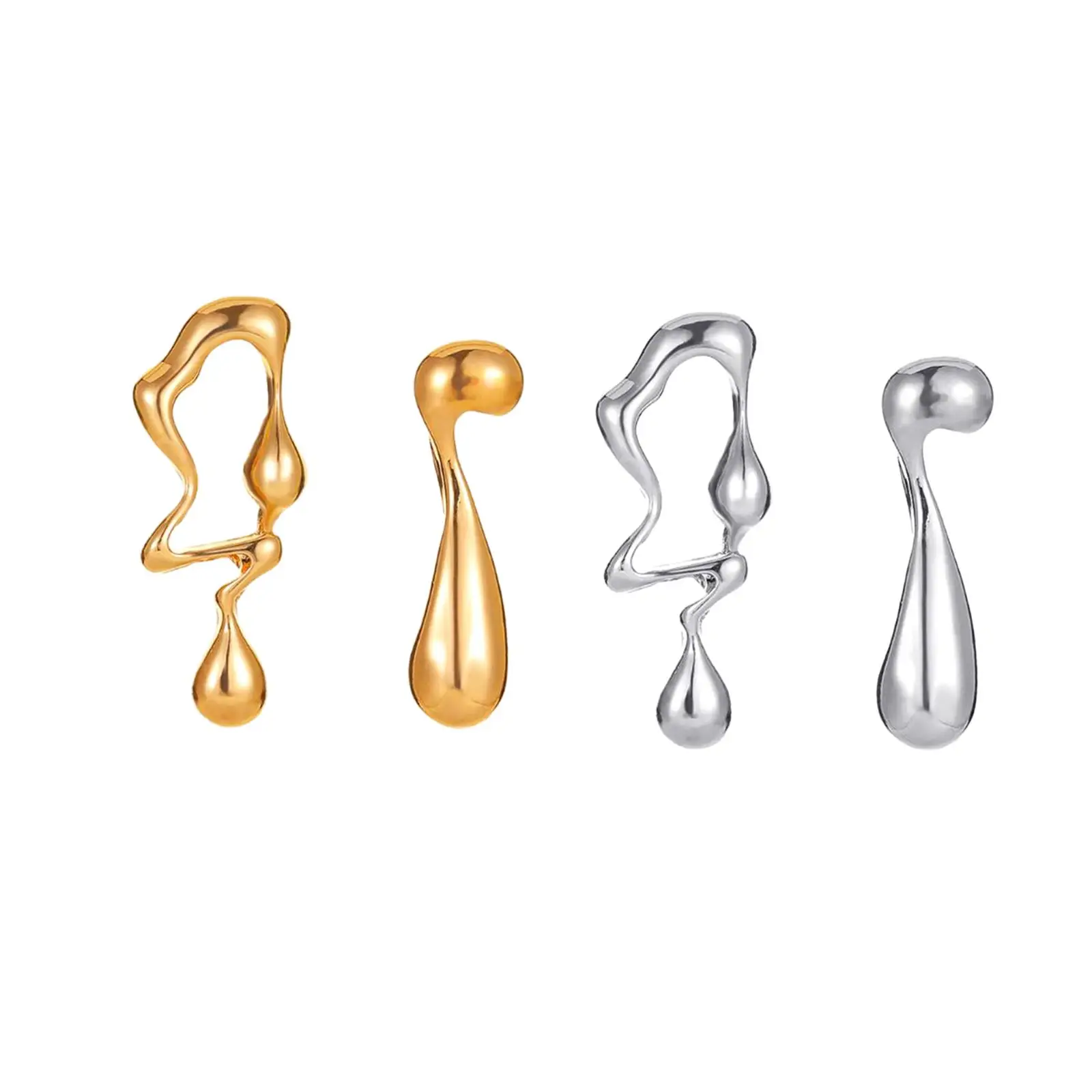 2-6pack Asymmetrical Water Drop Earrings Lightweight for Ceremony