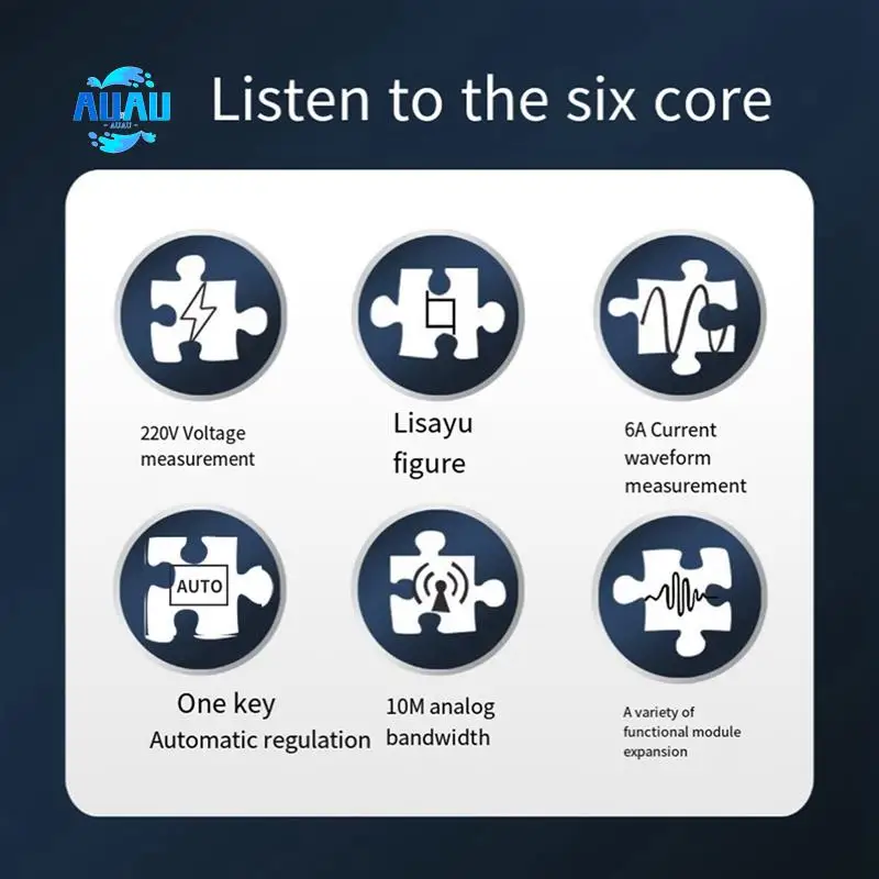 AUAU-Dual-Channel Digital Oscilloscope 50M Sampling Rate High-Performance Handheld Small Oscilloscope 3.2Inch LCD Display