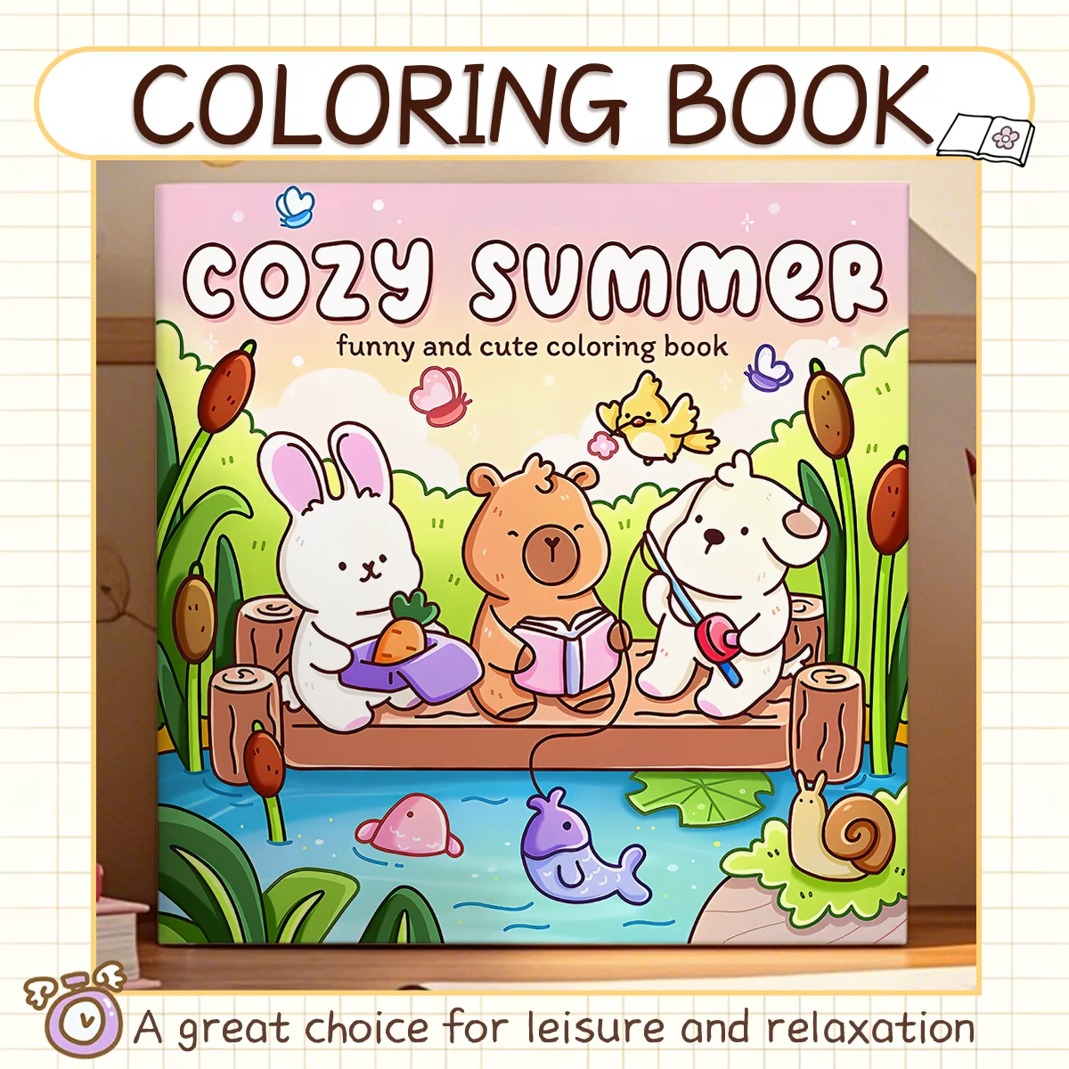 Cozy Summer Funny and Cute Coloring Book for Adults Cute Drawing Book Perfect Painting Gift for Party and Birthday