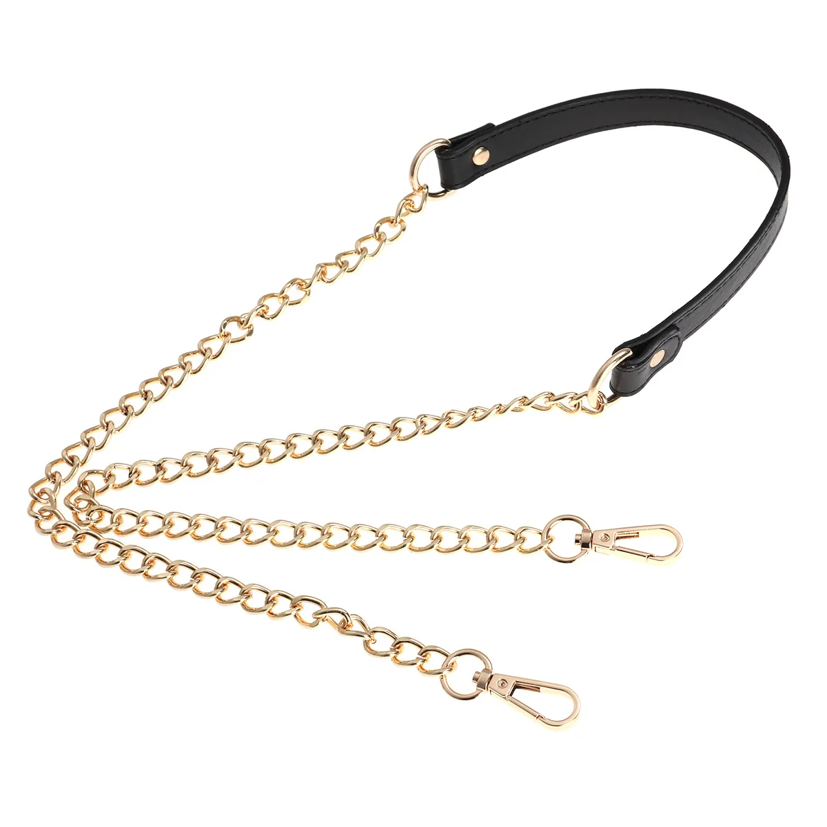 女性バッグチェーン 120 センチメートル Pu メタルハンドバッグ財布クラッチサッチェルメッセンジャーアクセサリーシルバーブラック