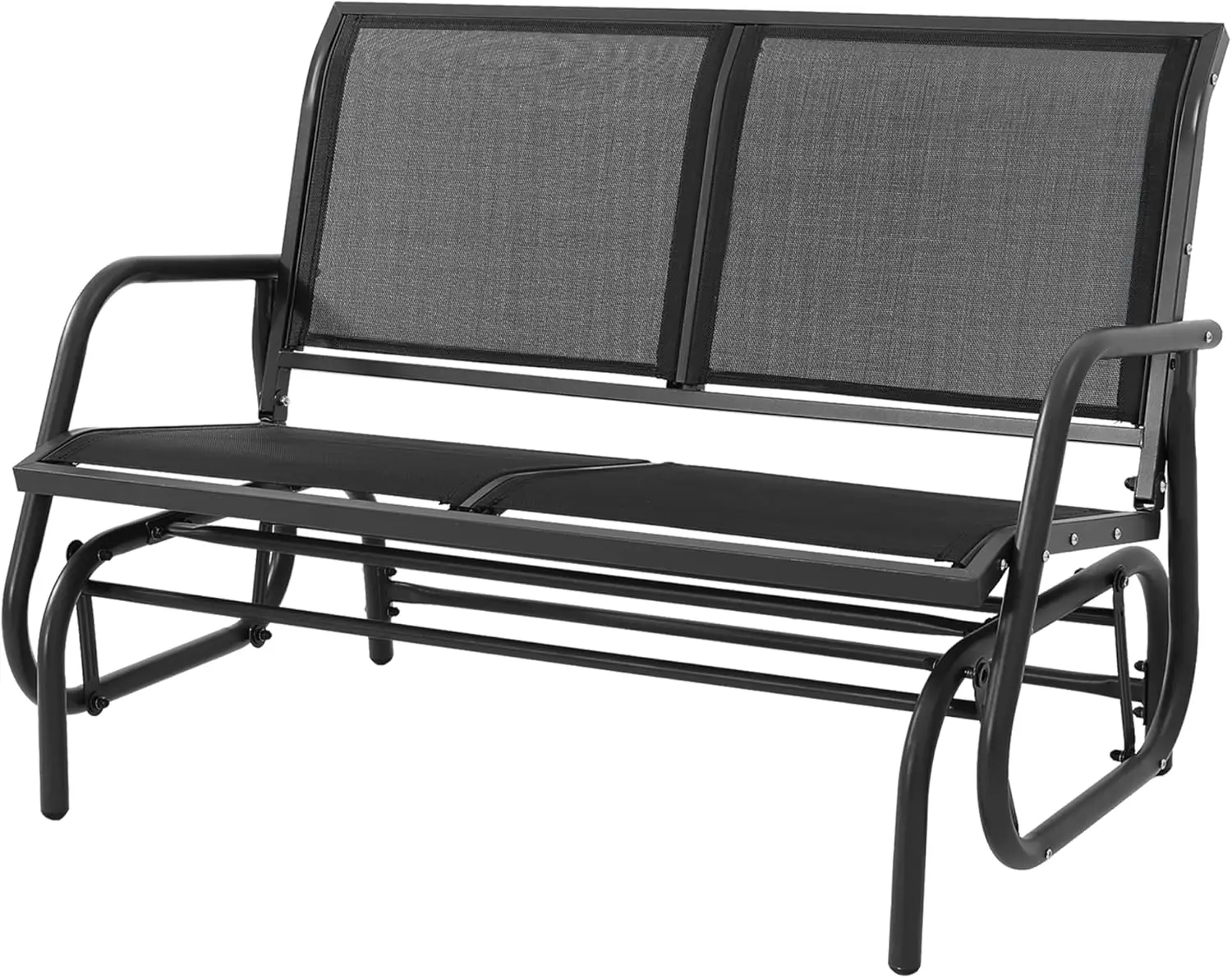 new Patio Outdoor Glider Bench, Outside Rocking Swing Chair, High Backrest and Breathable Mesh Fabric, Yard Porch Loveseat