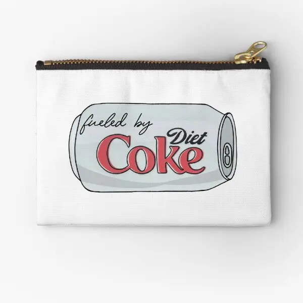 Powered By Diet Coke bolsas con cremallera para hombres y mujeres, embalaje de billetera, almacenamiento de bolsillo, llave pura, ropa interior pequeña, cosméticos, dinero, monedas, calcetines