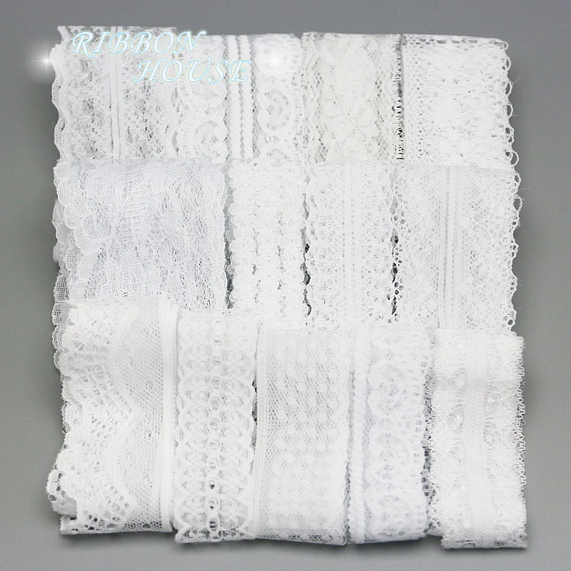 （10 lace/lot）white lace fabric Webbing Decoration Lovely gift packing Material ribbons mix