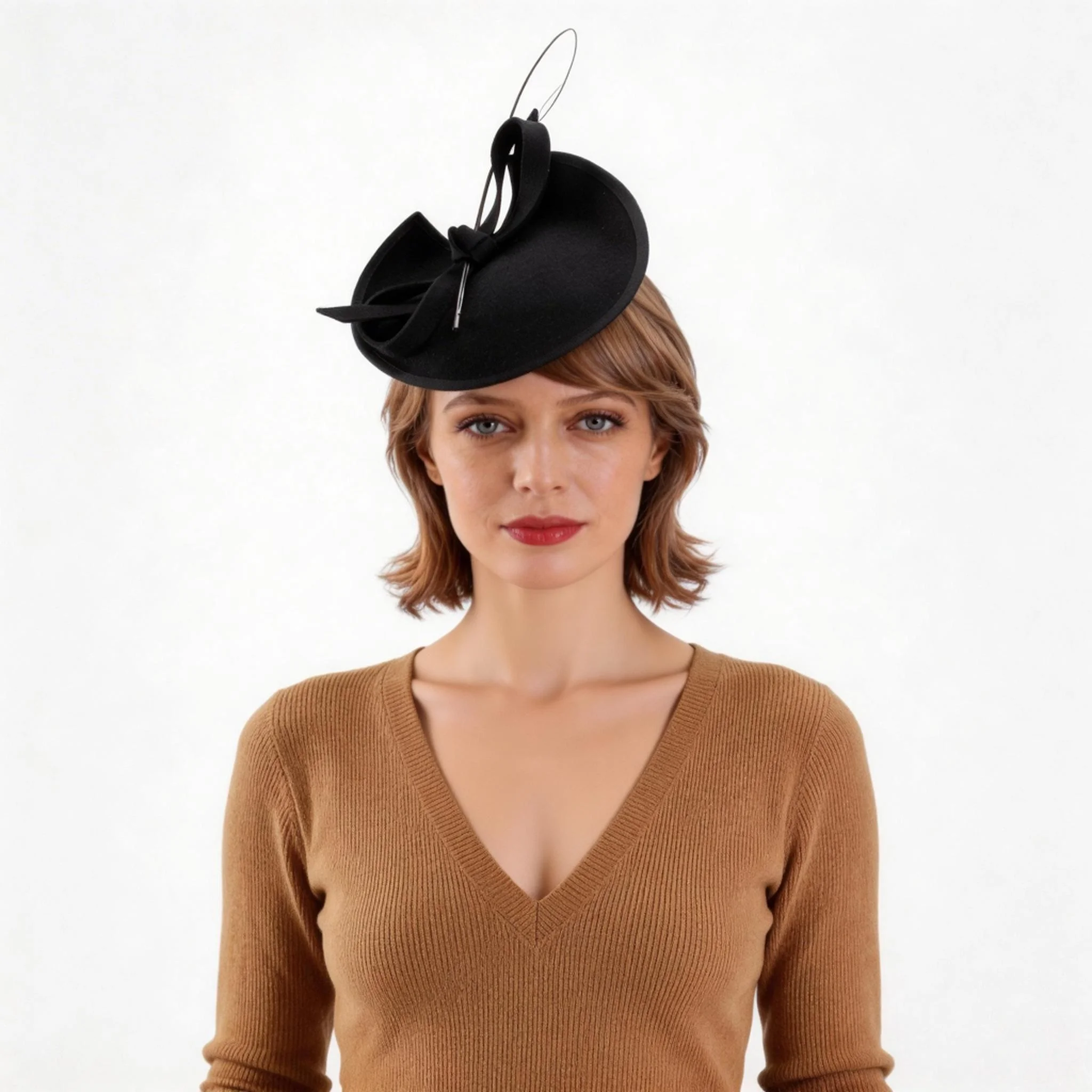 

Женская винтажная шерстяная фетровая шляпа Lawliet 1950s, Вуалетка, Коктейльная шляпа A570