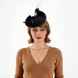 Lawliet Womens 1950s Vintage Look Wool Felt Saucer Headpiece Fascinator Cocktail Hat A570