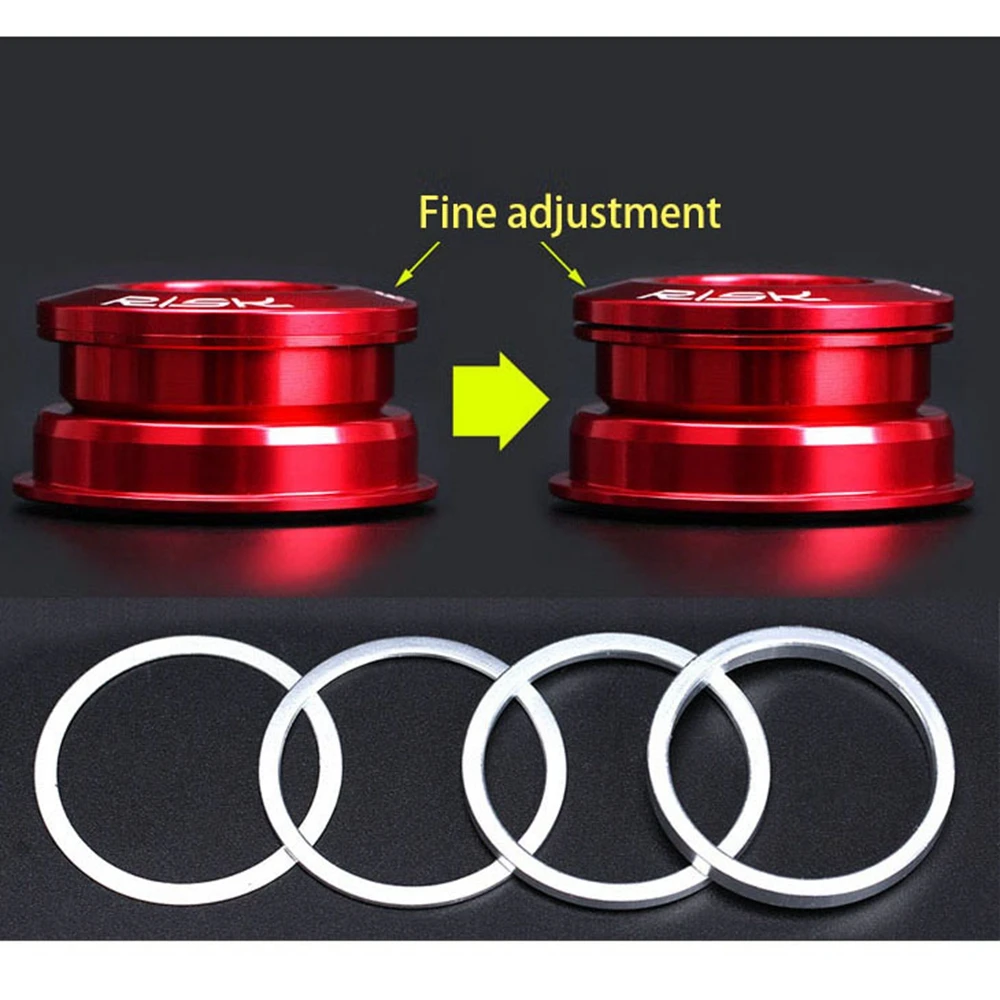 6Pcs 0.3/1/2/3 mm Aluminium Alloy Washer Spacer Bicycle Headset Washer Aluminium Alloy Bike Fork Adjusting Washer Dust Cover