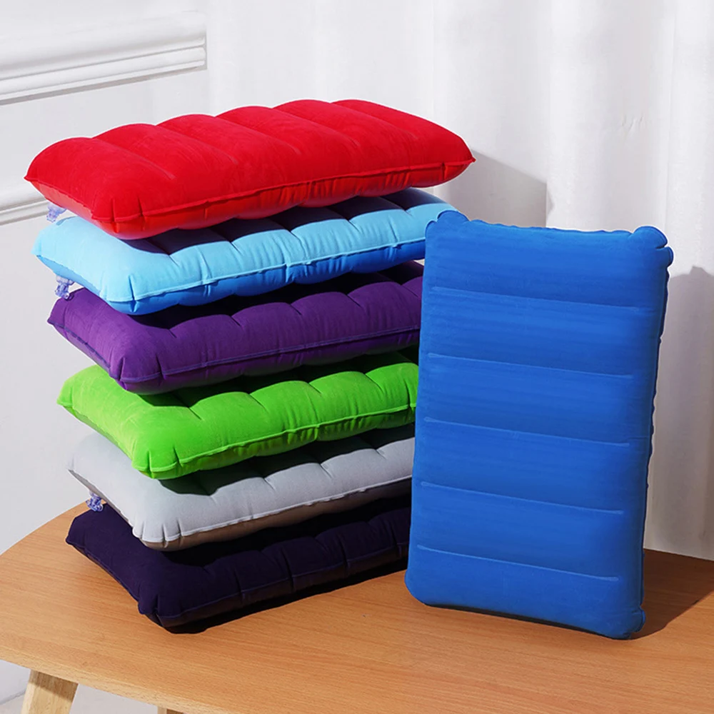 1pc travesseiro inflável portátil travesseiro inflável viagem ao ar livre adulto dobrável nap travesseiro cintura travesseiro encosto