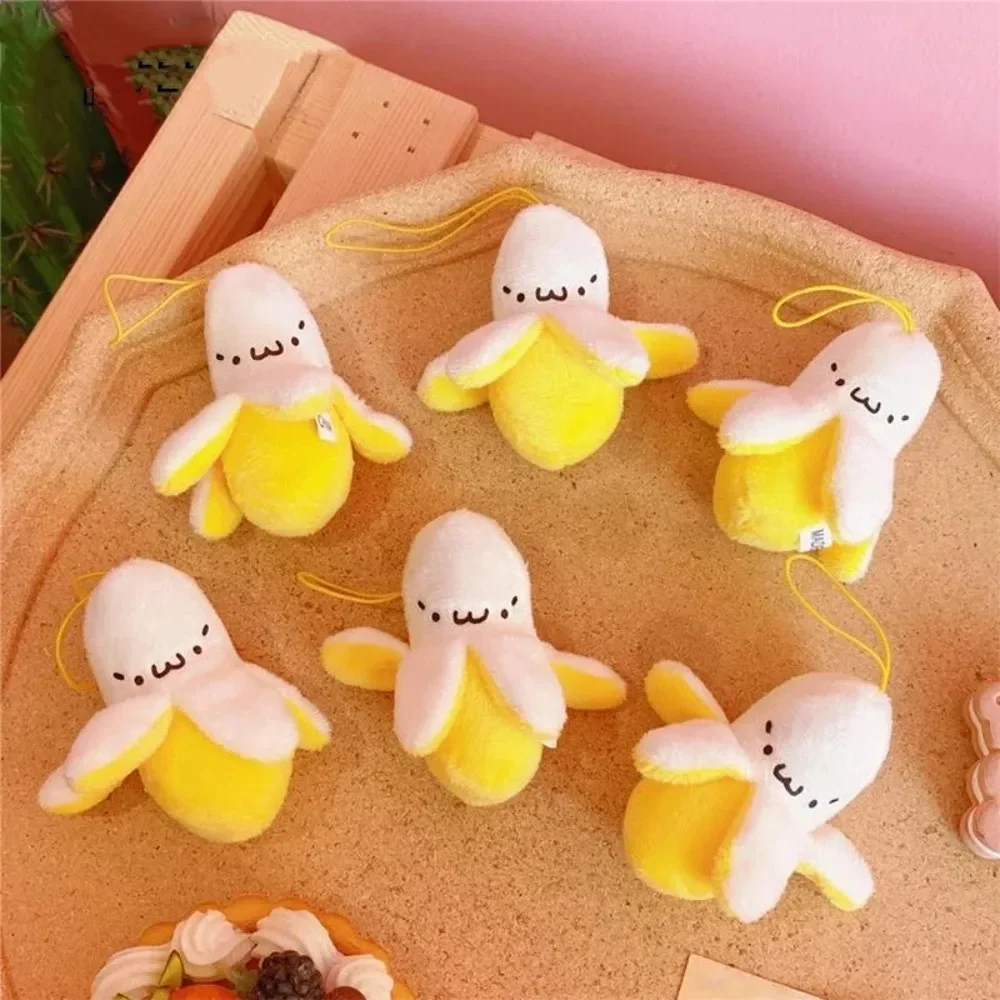 1PC kreatywny kształt banana pluszowe lalki wisiorek Kawaii brelok kobiety dziewczęta miękkie nadziewane zabawki dekoracja torebki prezent urodzinowy dla dzieci