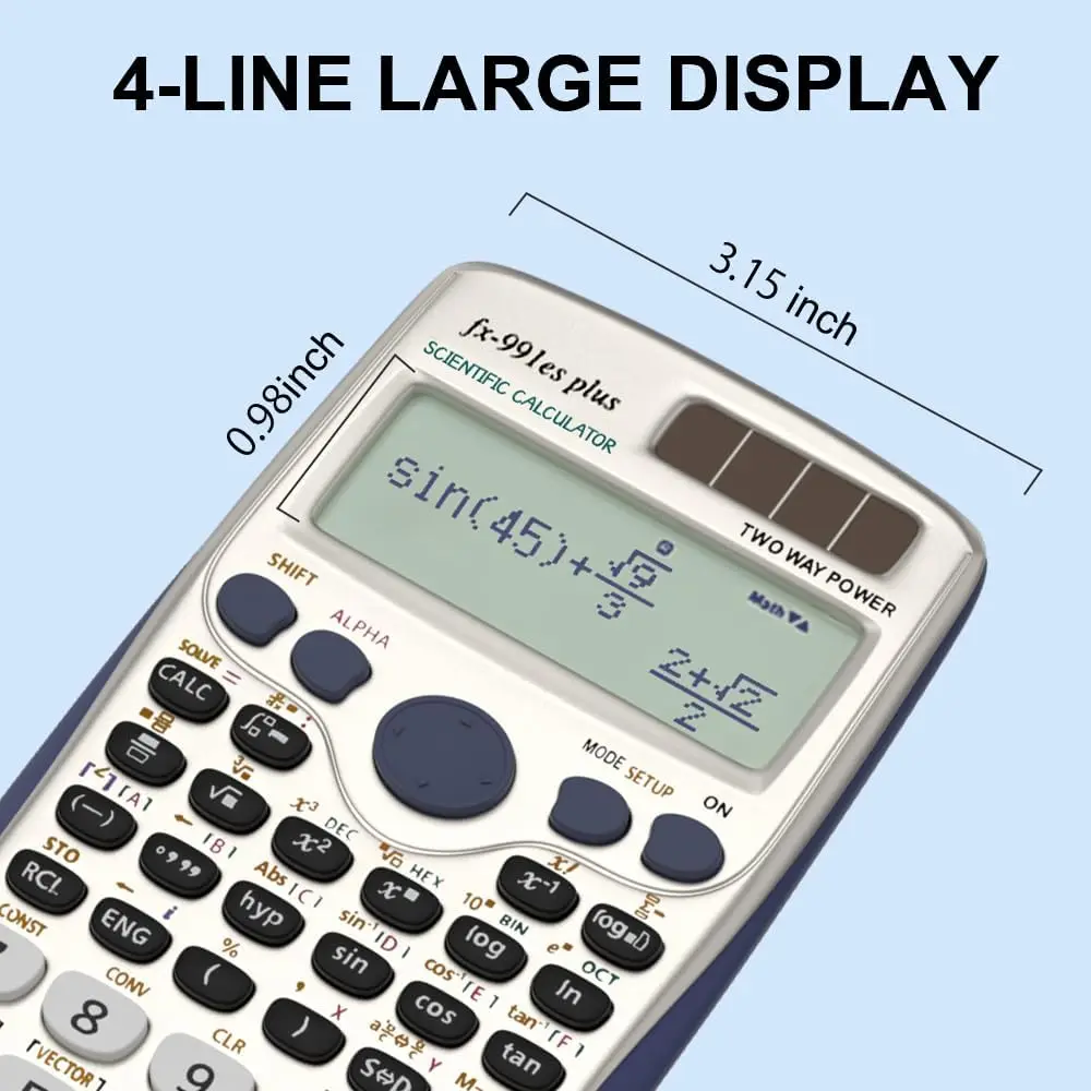 Calculators, Solar  Calculator Large Screen 417 , Calculators Very Suitable for High School and College Students Calculus Algebr