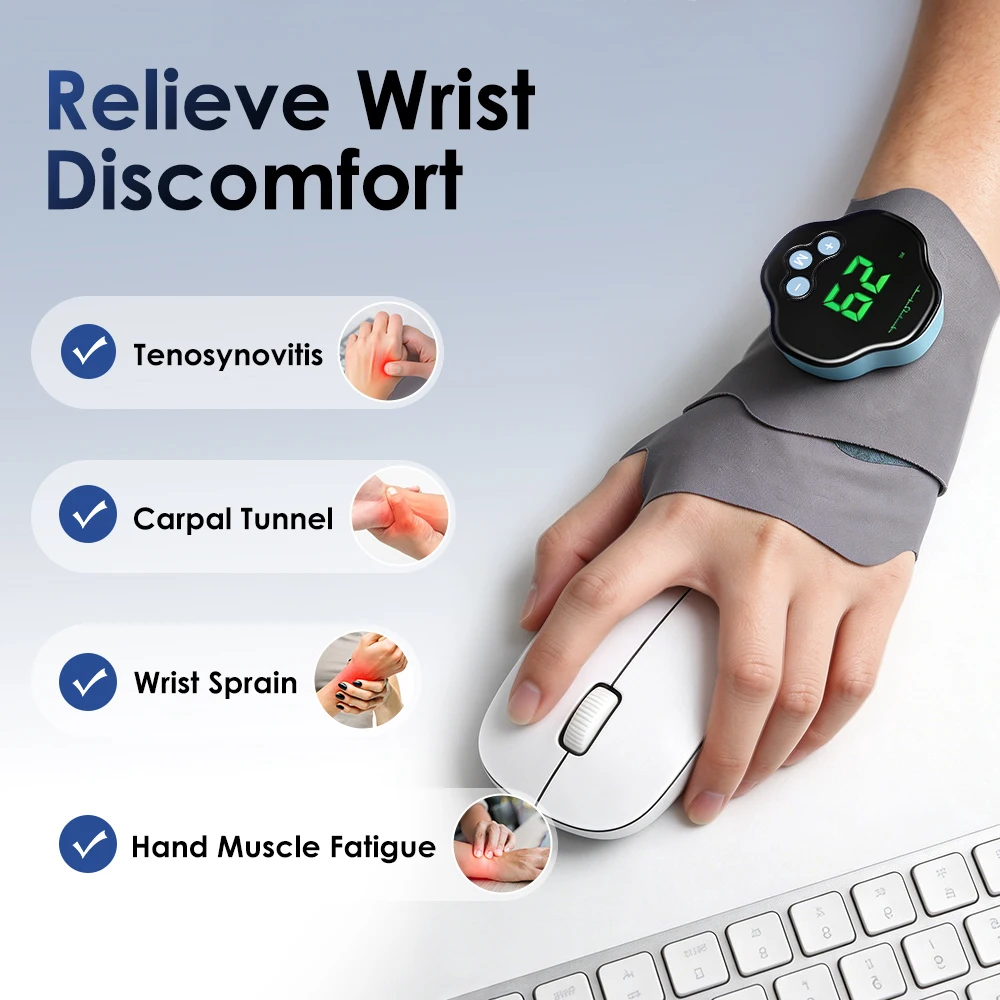 

Electric Cordless Wrist Massager USB Rechargeable EMS Wrist Guard Hand Massager for Tenosynovitis Carpal Tunnel Fatigue Relief