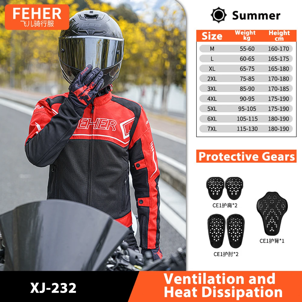 

New Summer Motorcycle Riding Jacket Men Mesh Breathable Motocross Jacket Motobike Reflective Protective Armor Clothes CE Gear