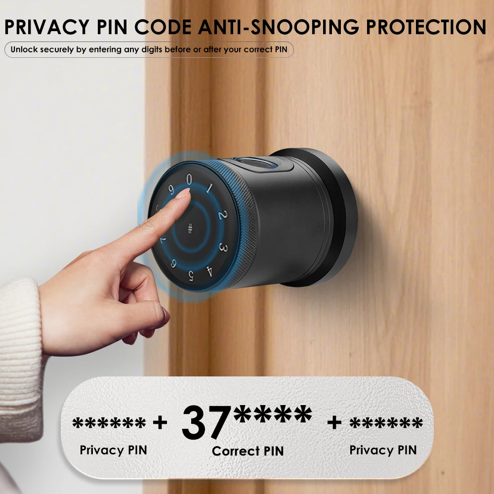 Tuya Devices Bluetooth Smart Fingerprint Recognition Door Lock Smart Home Automation Knob Digital Electronic Lock App Control