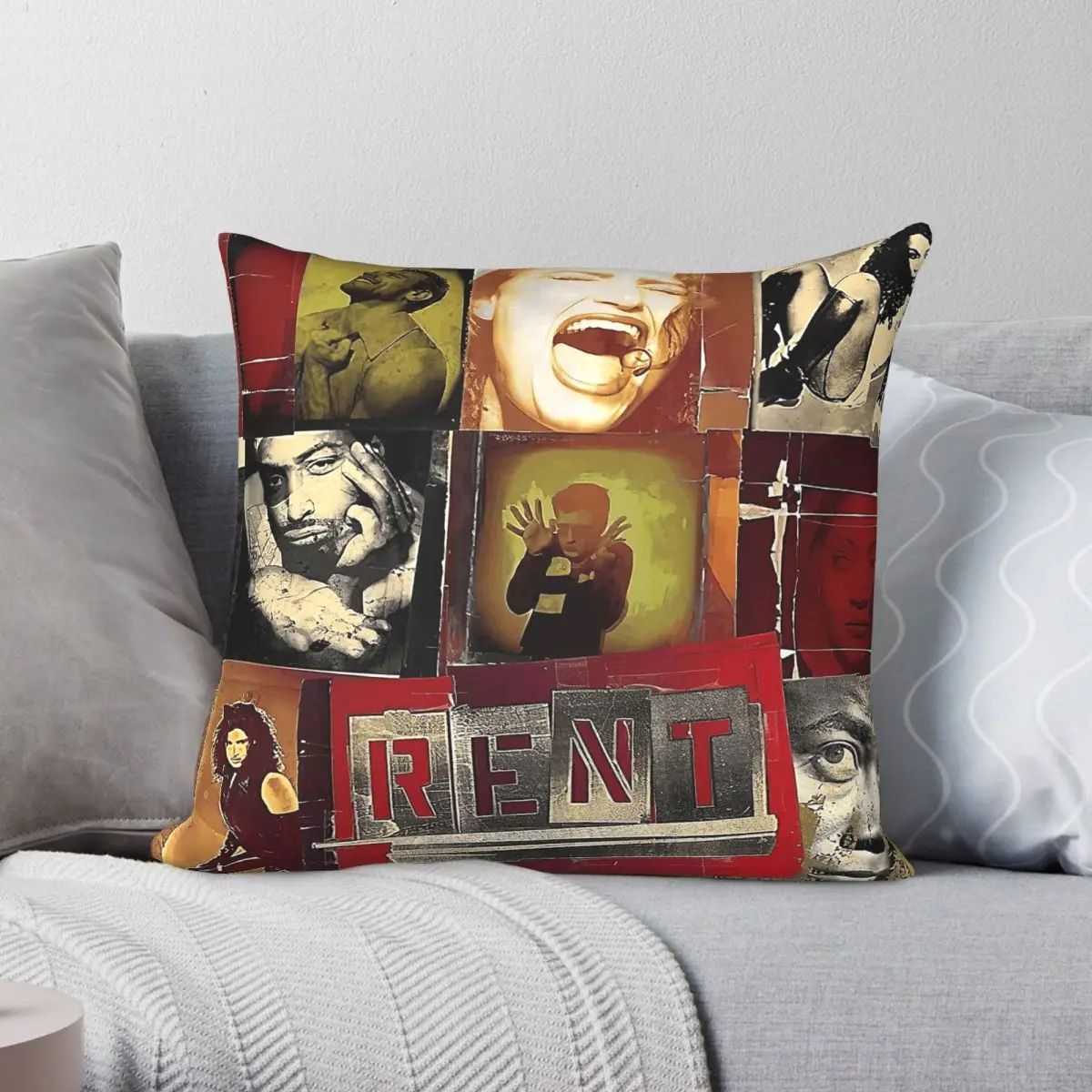 Rent Rock Musical Cast 1996 Square Pillowcase Polyester Linen Velvet Creative Zip Decor Pillow Case Car Cushion Cover