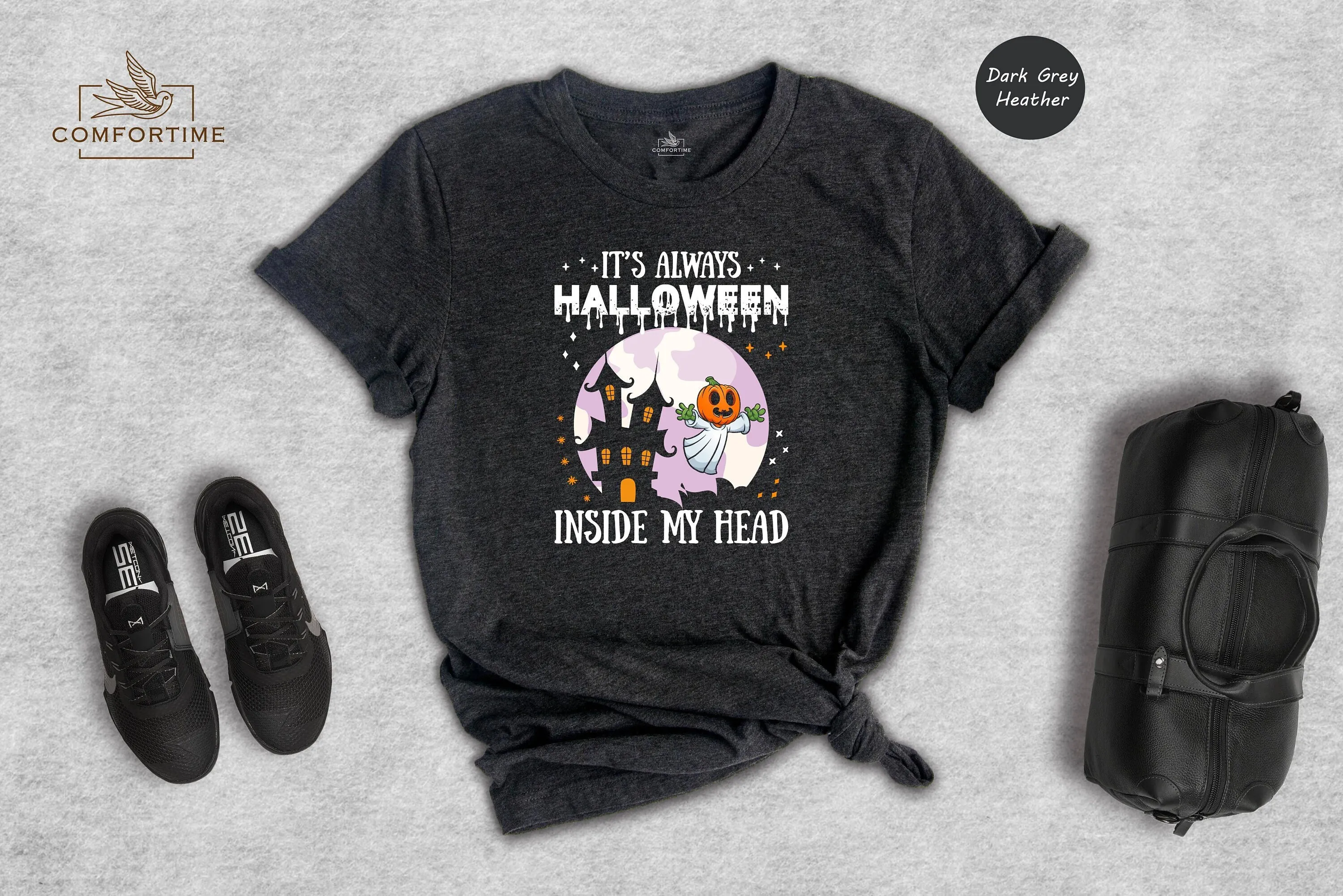 

Футболка It s Always Halloween Inside My Head, ночная вечеринка, призраки и ведьмы