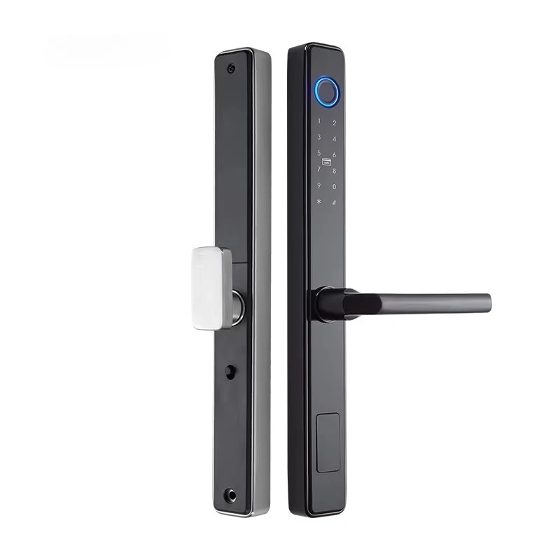 Stainless Steel European Standard Smart Lock Outdoor Waterproof Fingerprint Lock Narrow Frame Door Aluminium Alloy Door Lock