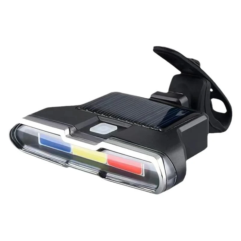AliExpress Other Bicycle Taillights Solar Charging Waterproof LED Mountain Bike Safety Taillights Waterproof Three Color Induction Warning Lights