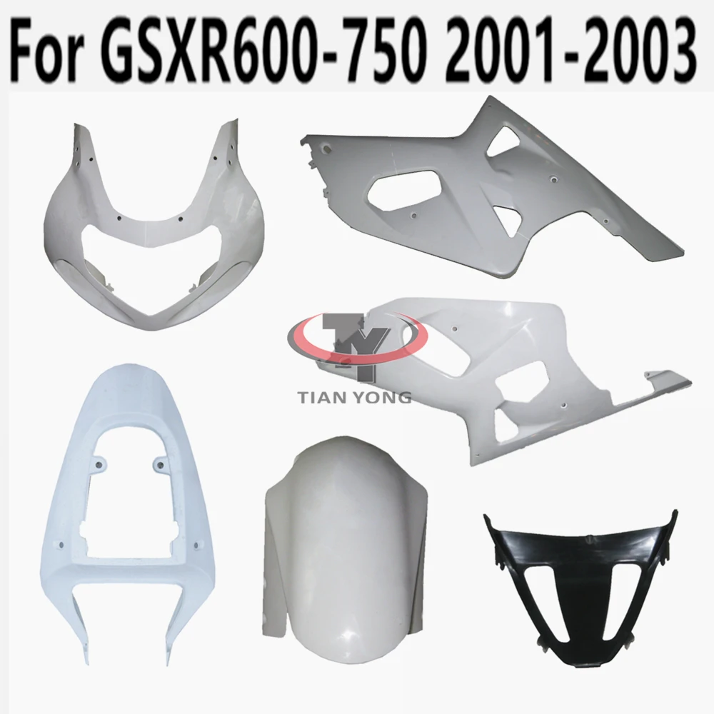 

Неокрашенный обтекатель для мотоцикла GSXR600 GSXR750 GSXR 600 750 2001 2002 2003 K1 упаковка левый правый кузов капота компоненты