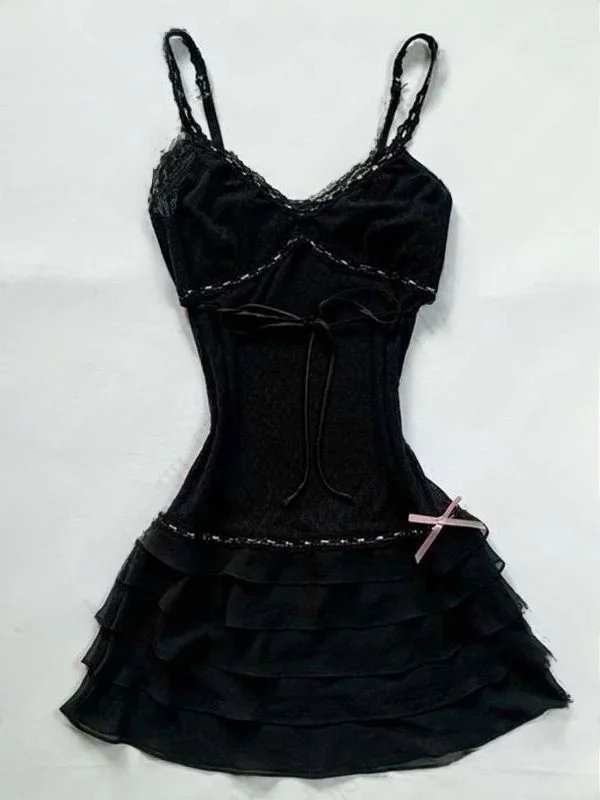 

Pure Color V-Ne Svel Strap Dr Women's Sexy mid Waist A-Line Skirt Polyester Fiber Casual Wear Iron-Free