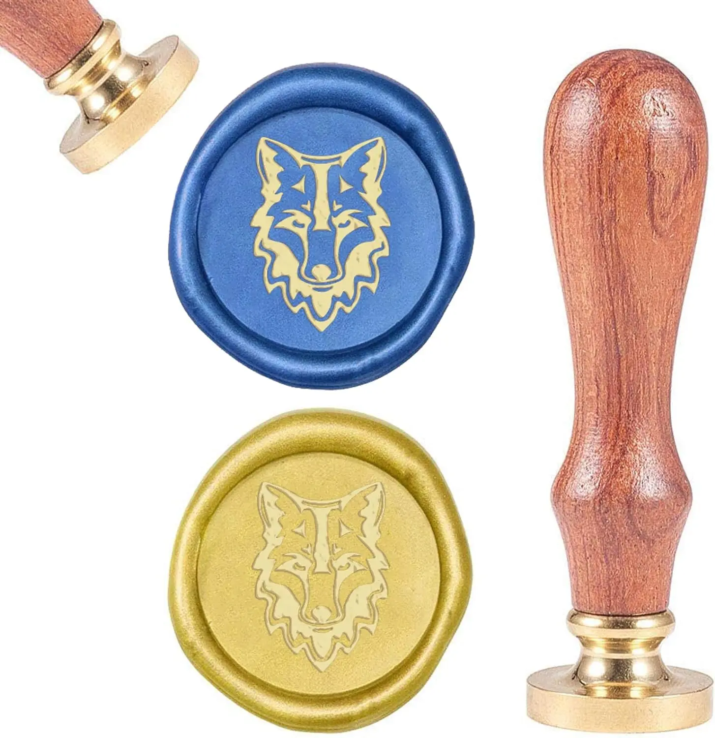 

1PC Wax Seal Stamp Wolf Vintage Wax Sealing Stamps Animal Retro Wood Stamp Removable Brass Head 25mm for Envelopes Invitations