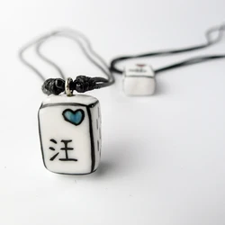 Chinese Character Ceramic pendant Necklaces Lovers fashion jewelries Dropshipping #EY113