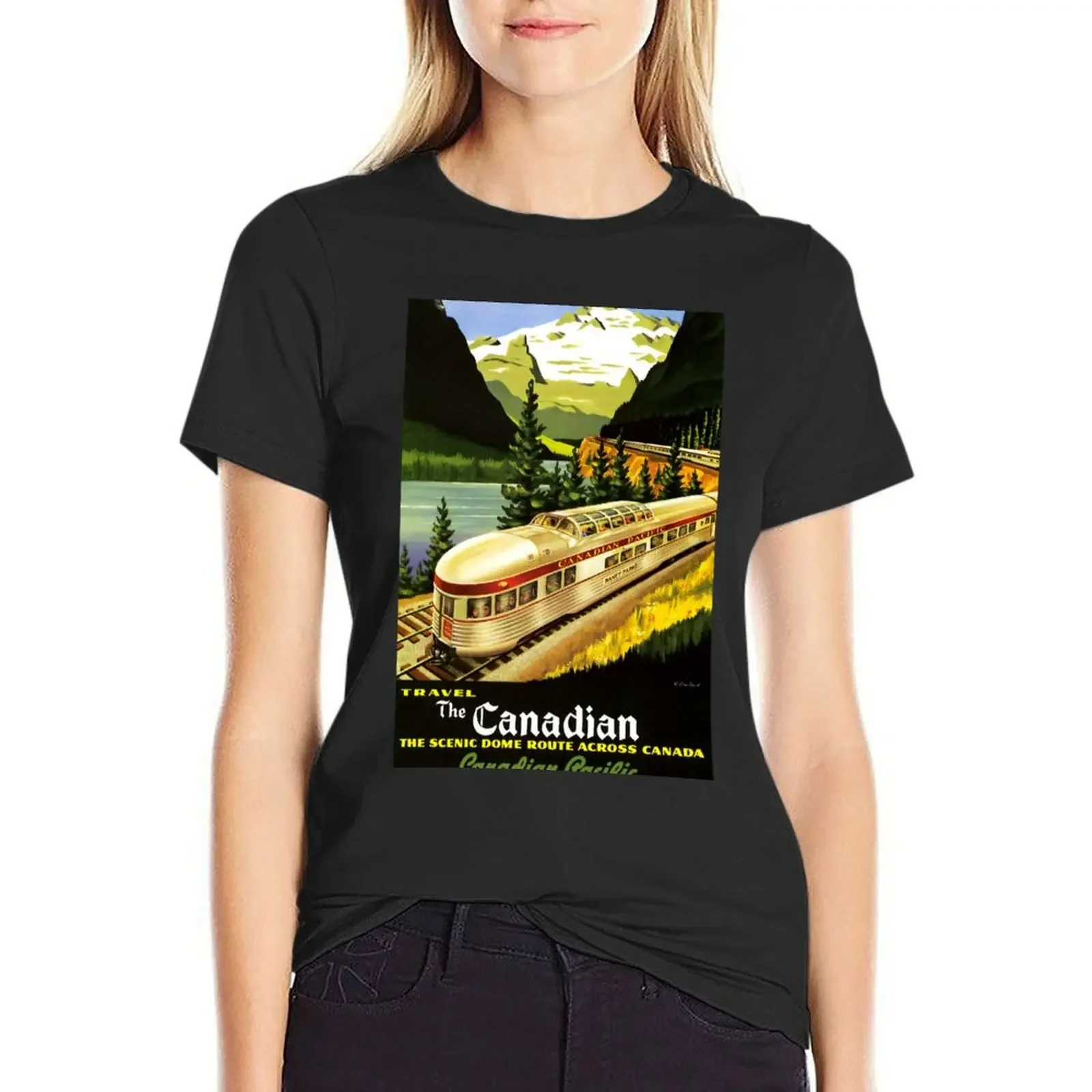 

Футболка Canadian Pacific, Scenic Dome Route to Banff Park, футболки, милые топы, женская одежда