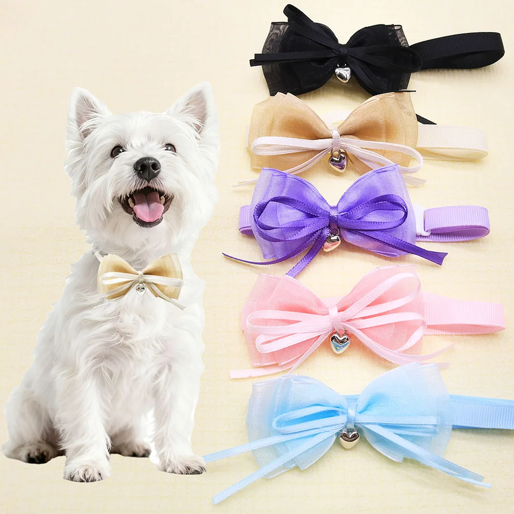 

20/40PCS Valentine's Day Adjustable Dog Bowties Pet Collars For Dogs and Cats Puppy Bowknote Bulk Pet Supplies Dog Accessories