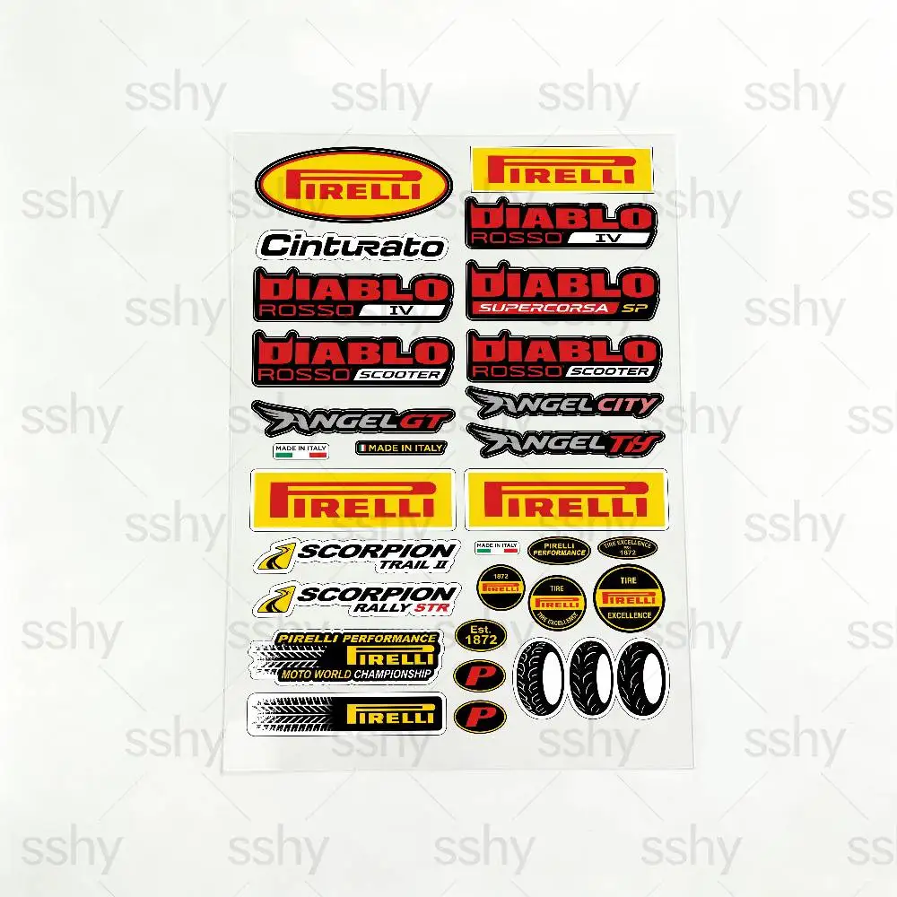 

Светоотражающие наклейки PIRELLI для мотоциклов, водонепроницаемые наклейки для шлема, скутера, топливного бака, ящика для инструментов, гоночные наклейки