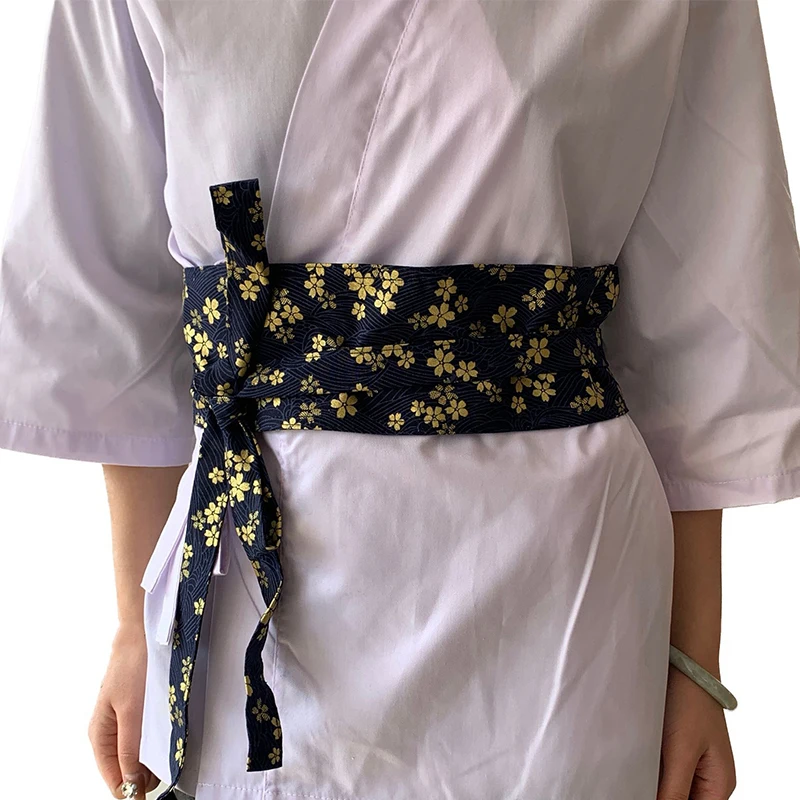 Japanese Style Girdle Chinese Sushi Restaurant Waiter Chef Waist Belt Retro Kimono Corset Waist Obi Dress Sash Straps Hanfu Belt