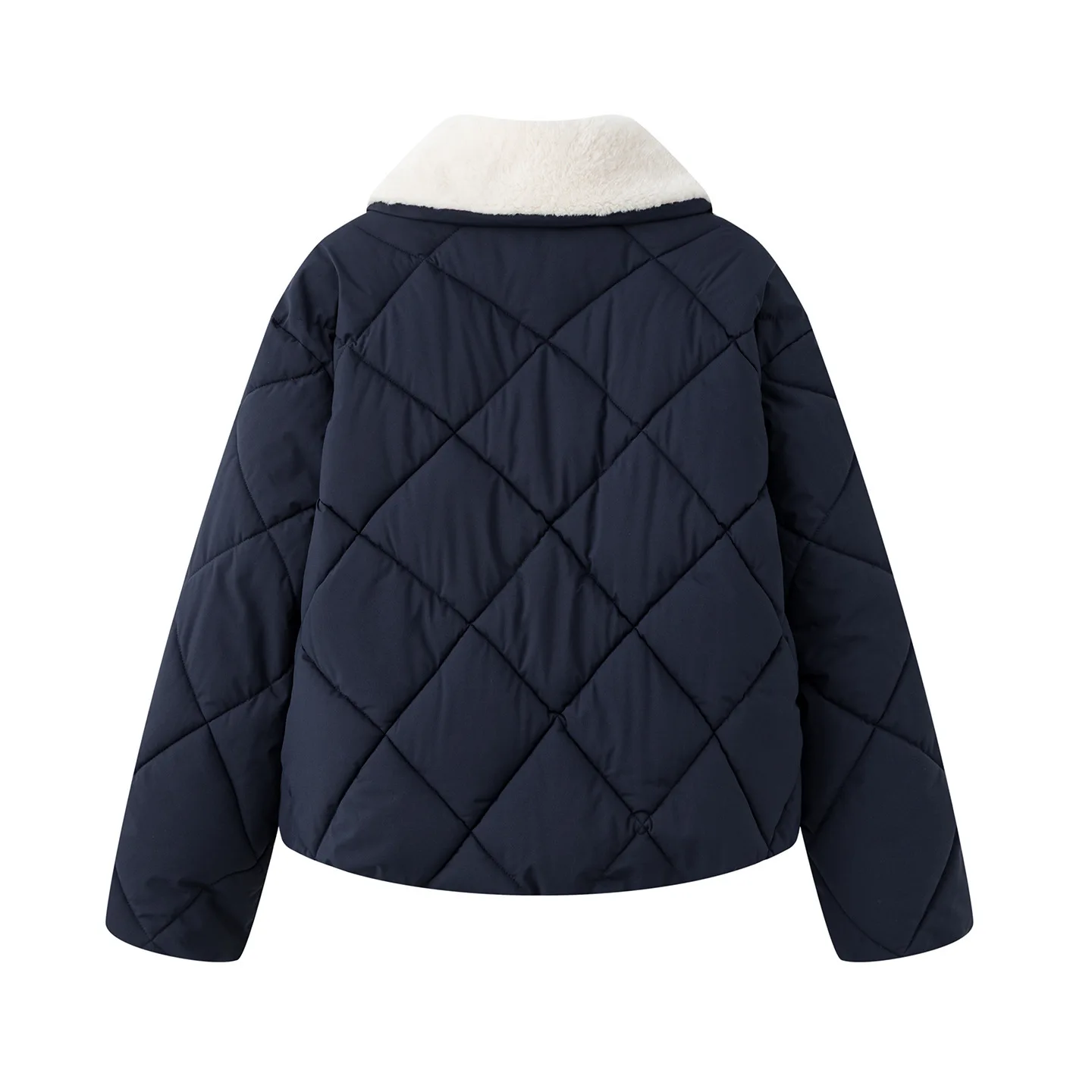 2025 New Winter New Chinese Cotton Padded Jacket Women Parkas Butterfly Knot Splicing Wool Collar Thick Coat Female Outerwear