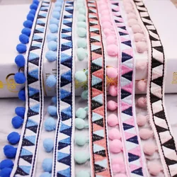 1-10Yards pompon pizzo Trim palla nastro tessuto perla pompon frangia nastro cucito pizzo tessuto intagliato accessori artigianali fatti a mano