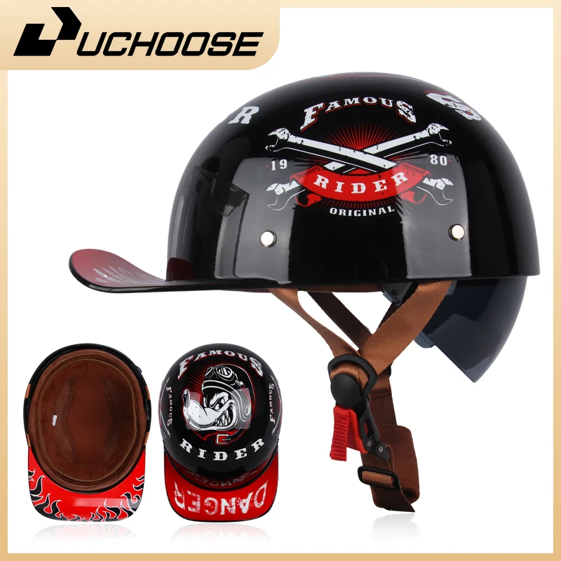Open Face Helmet Retro Vintage - Volwassen Open Gezicht Zomer Retro Motor