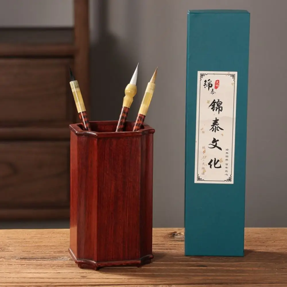 فرشاة الخط الصيني ذات الألوان المائية الزيتية التقليدية، فرشاة كتابة شعر الذئب، فرشاة رسم فنية خشبية للفنانين #3