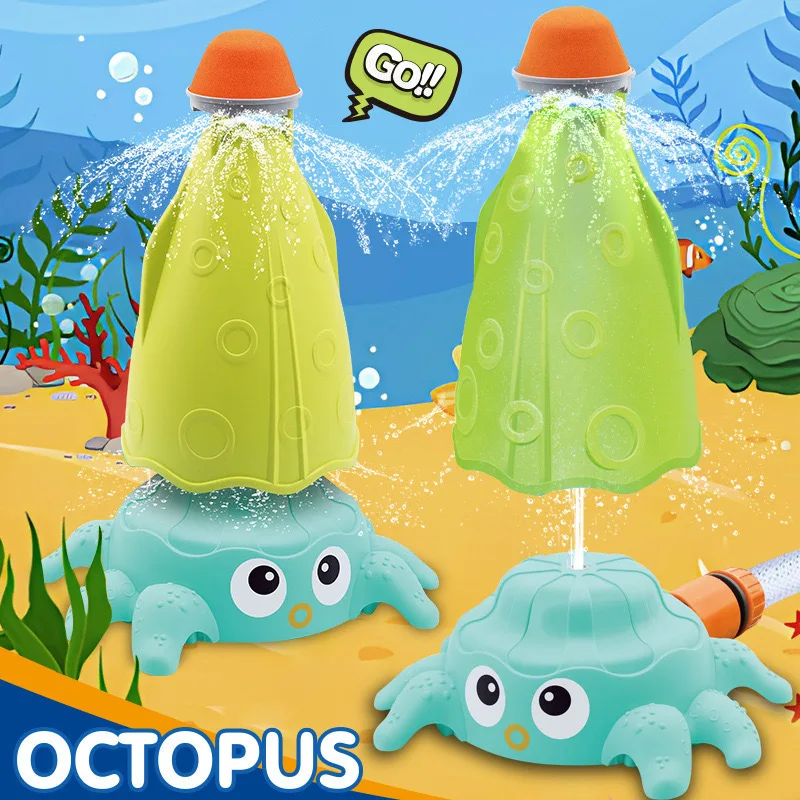 Aspersor De Agua Con Forma De Pulpo Para Niños – 8 Chorros Oscilantes, Conecta A Manguera, Diversión Asegurada Desde 3 Años