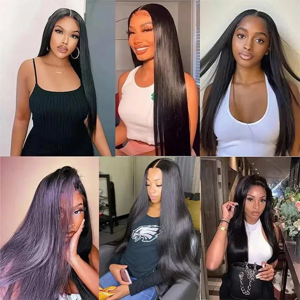 3/4 Pcs Natural Black Straight Bundles 40 Inch Brazilian Weave Human Hair Bundles Human Hair Remy Hair Extensions For Women