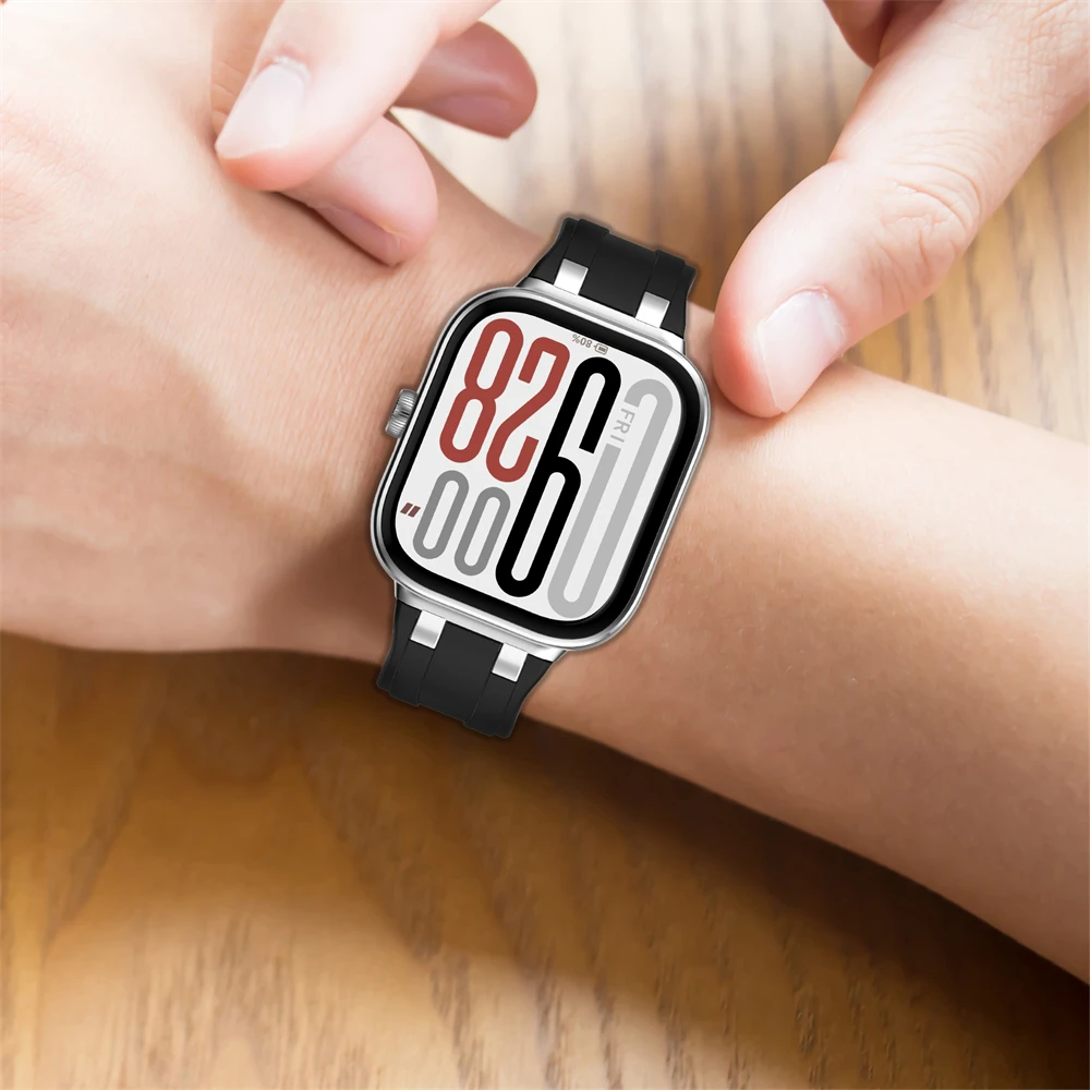 المطاط + حزام سيليكون لساعة Redmi 5 4 مشبك معدني الفرقة الرياضية ل Mi الفرقة 9pro 8pro Correa تنفس سوار إكسسوارات